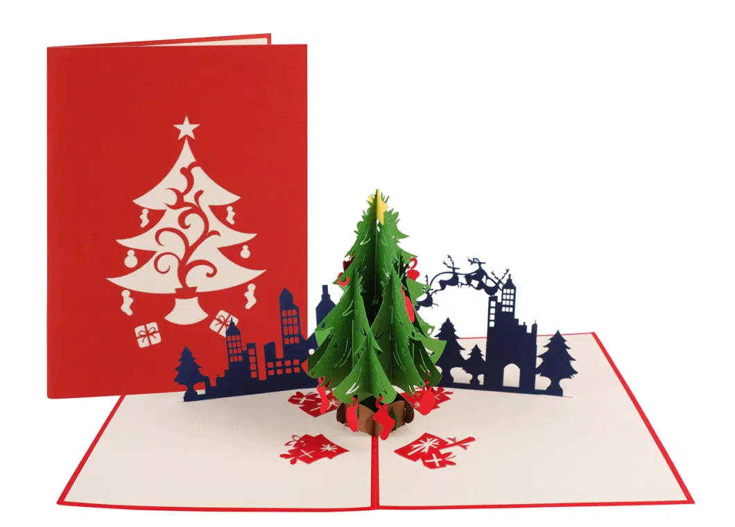 3D Pop-up Christmas Carnival Greeting Card Laser Cutting Handmade Holiday Season